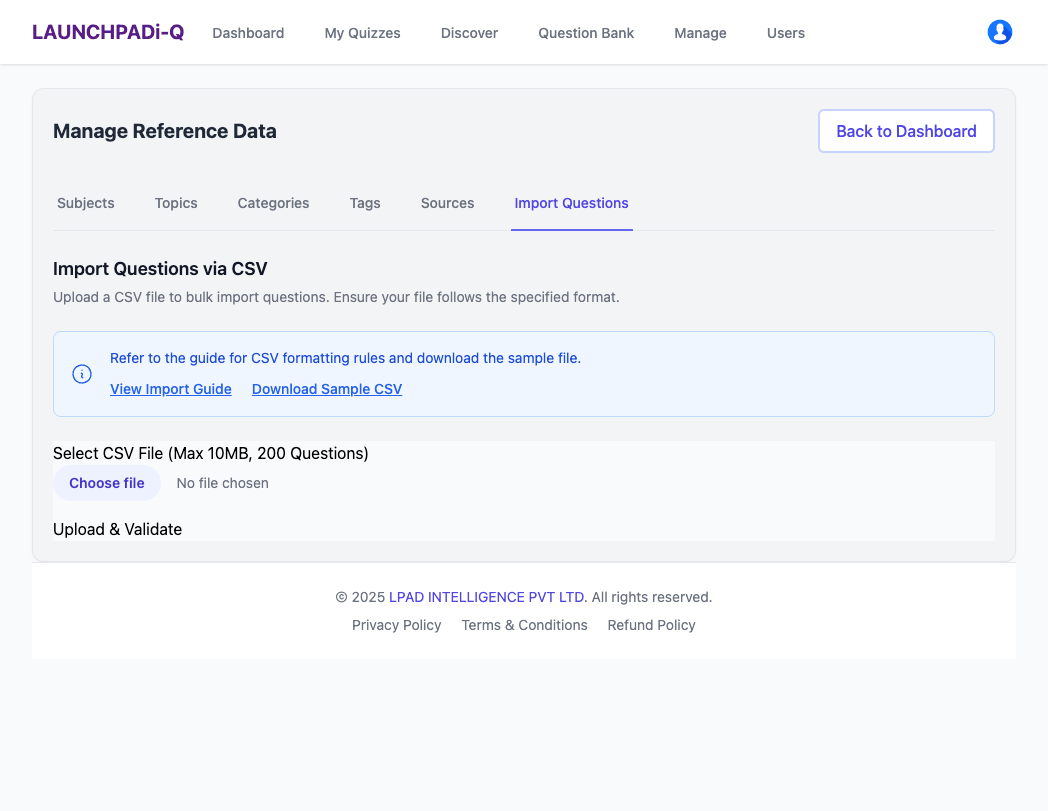 Manage Reference Data Screenshot